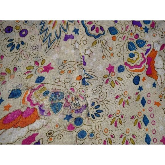 XXI LA Womens Coverup Sz Small Sheer Floral‎ Beige Kimono Midi Beach Coastalcore - Picture 8 of 8